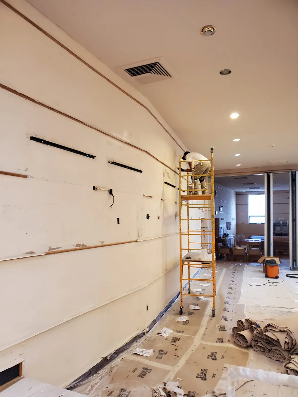 A commercial interior in Glen Mills, before and after. Before