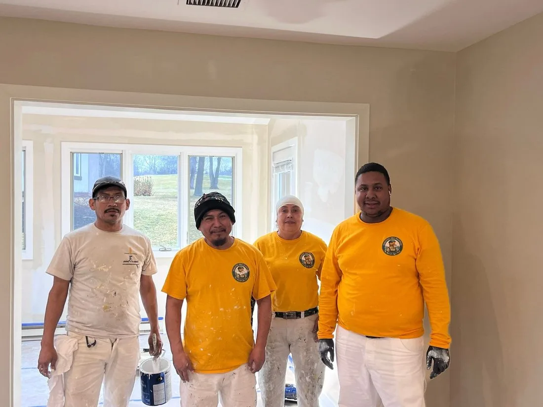The Sabatini crew in a freshly painted room