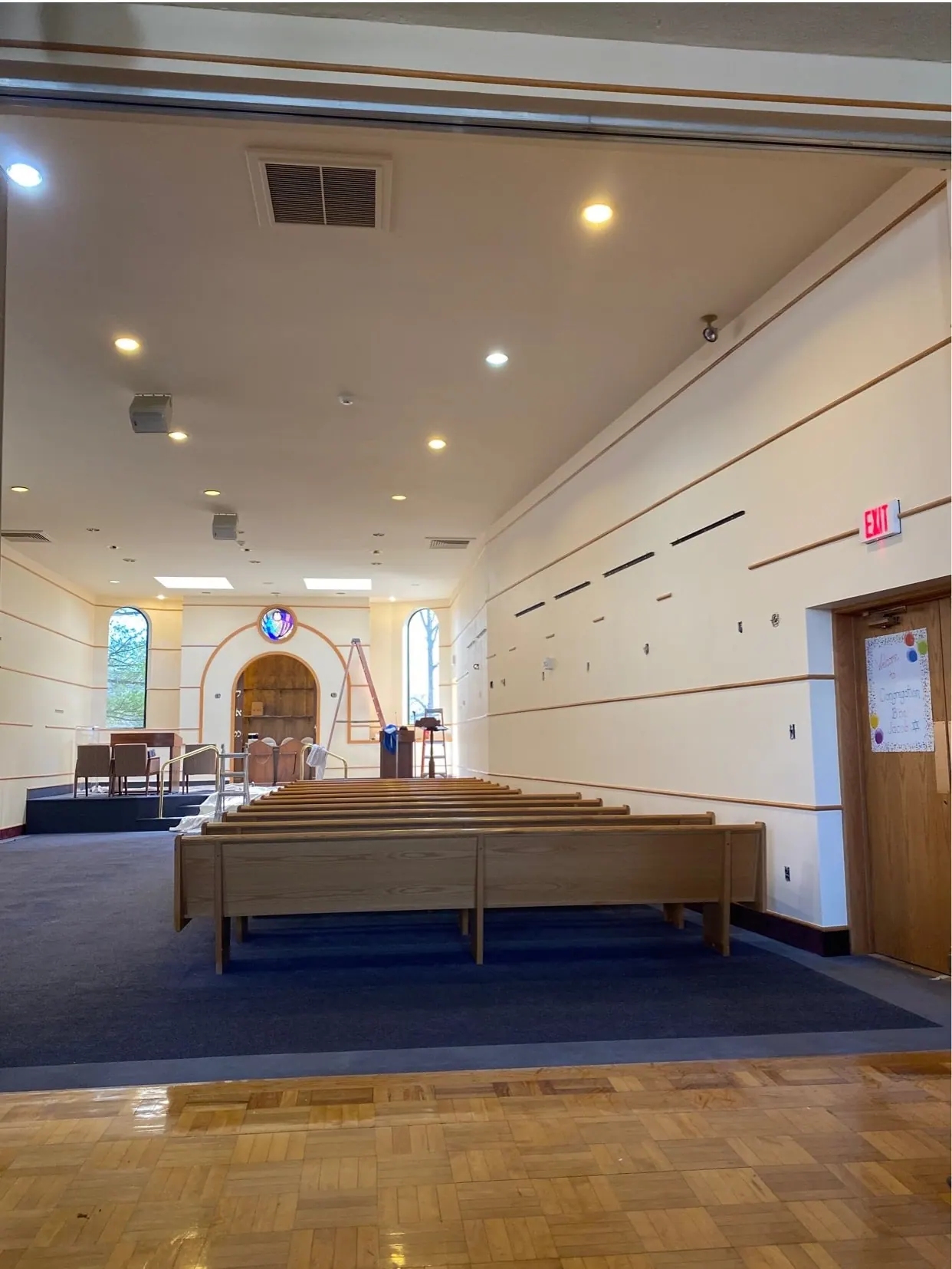 A commercial interior in Glen Mills, before and after. After