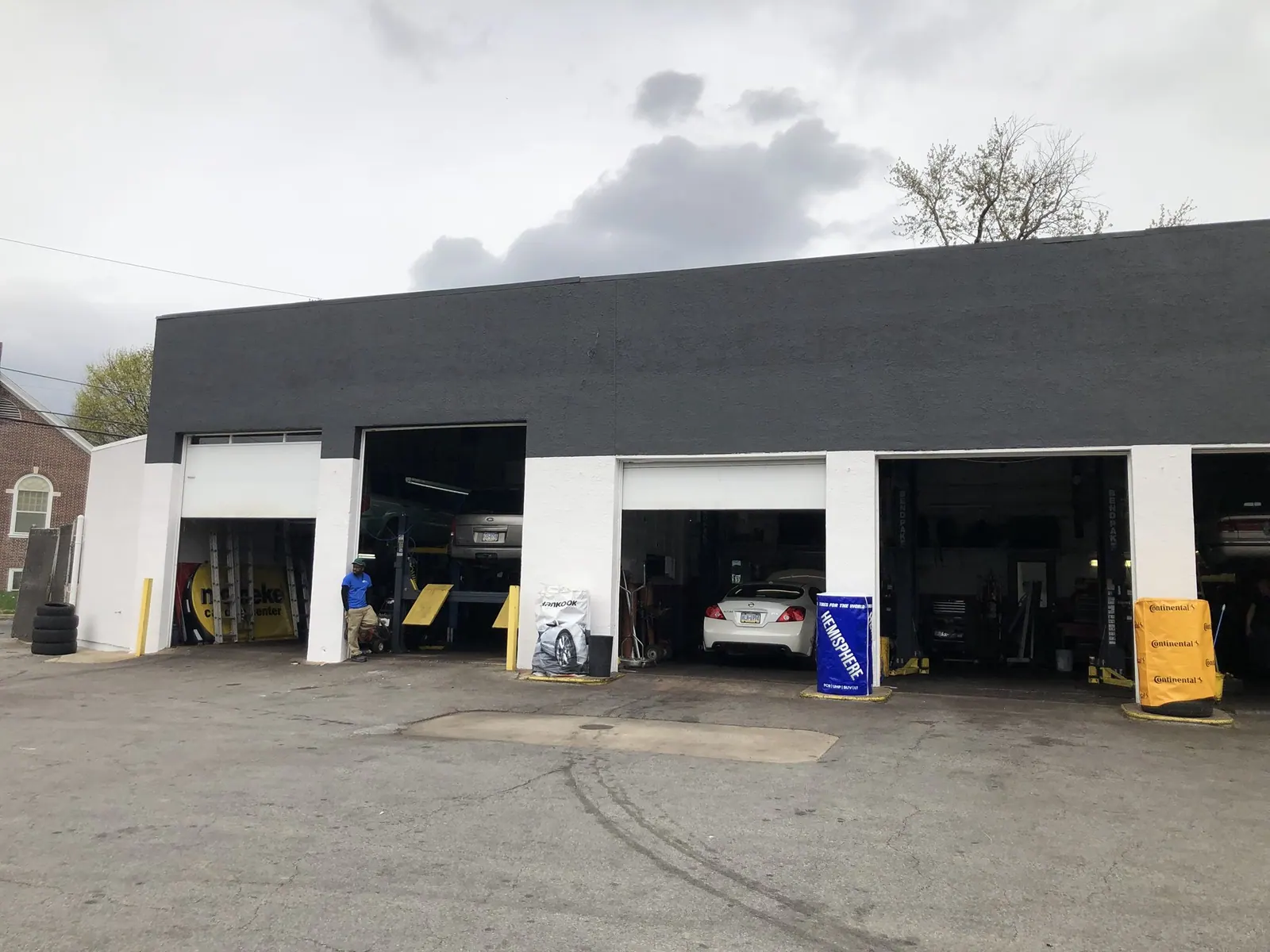 The same wall, before and after, on a commercial repaint. After