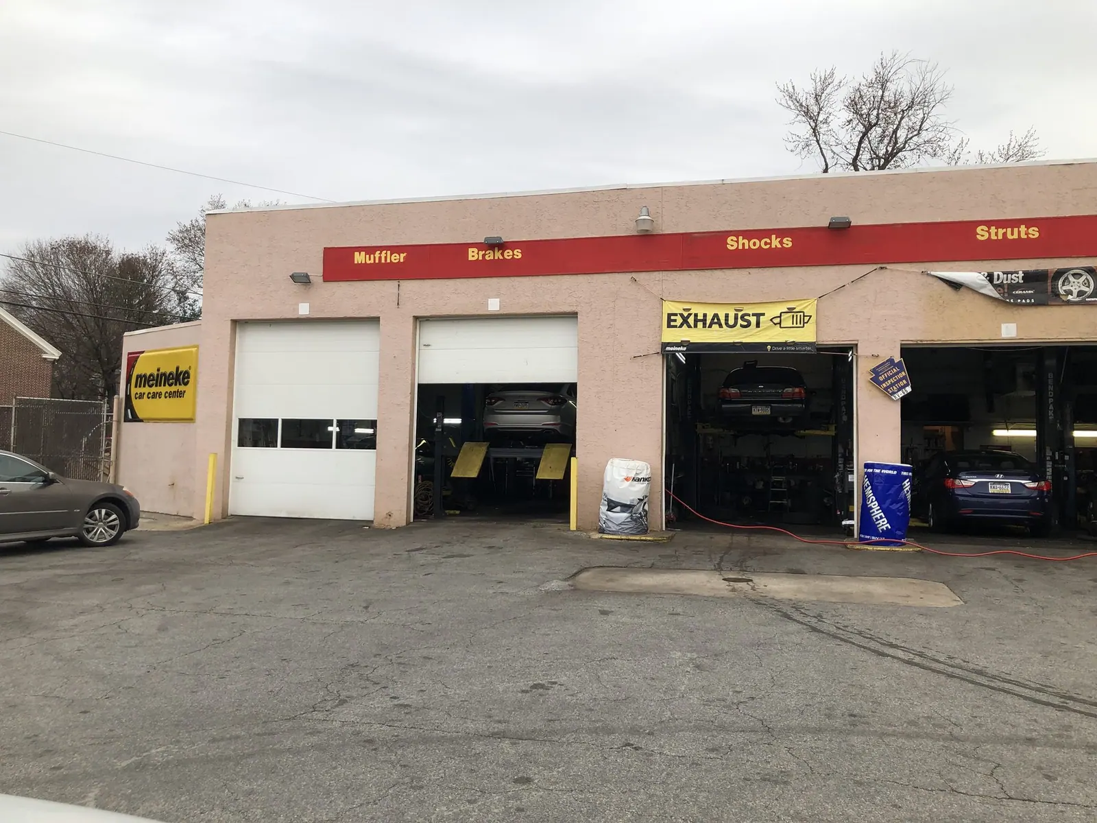 The same wall, before and after, on a commercial repaint. Before